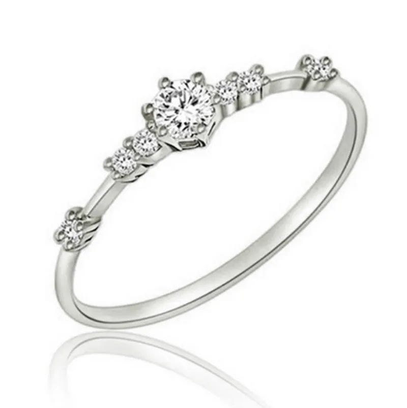 Тренд, Кристальные женские обручальные кольца, золото/серебристый циркониевый палец, обручальные кольца, популярные вечерние кольца для девушек, подарок на ювелирное изделие