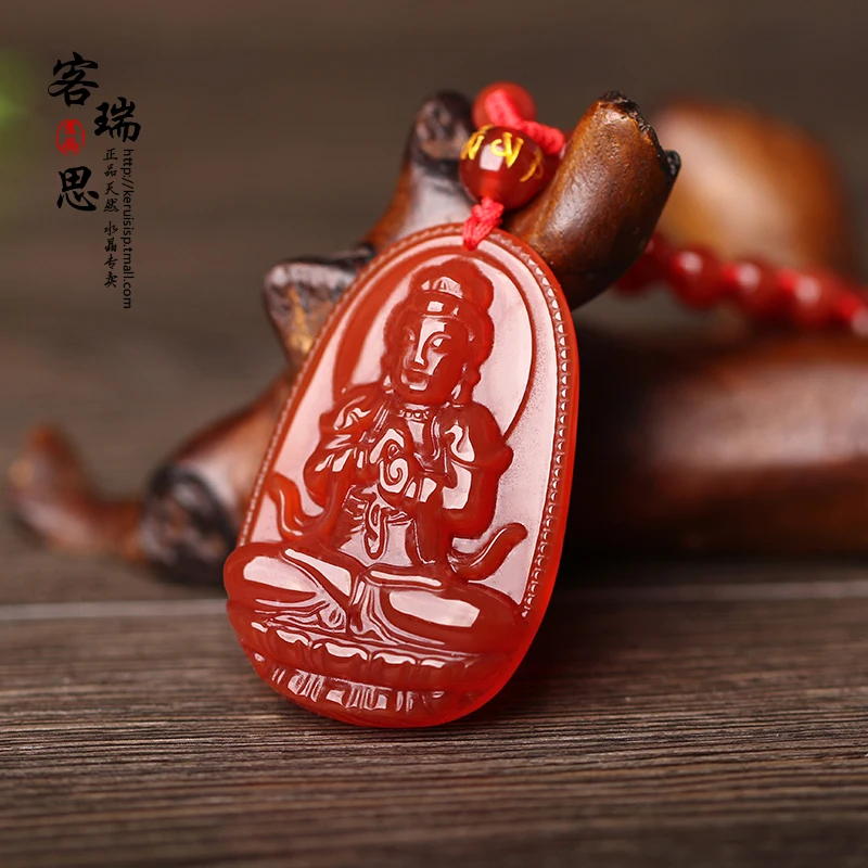 

Ke Ruisi light natural red agate Tathagata Buddha Pendant Zodiac sheep monkey patron natal Buddha