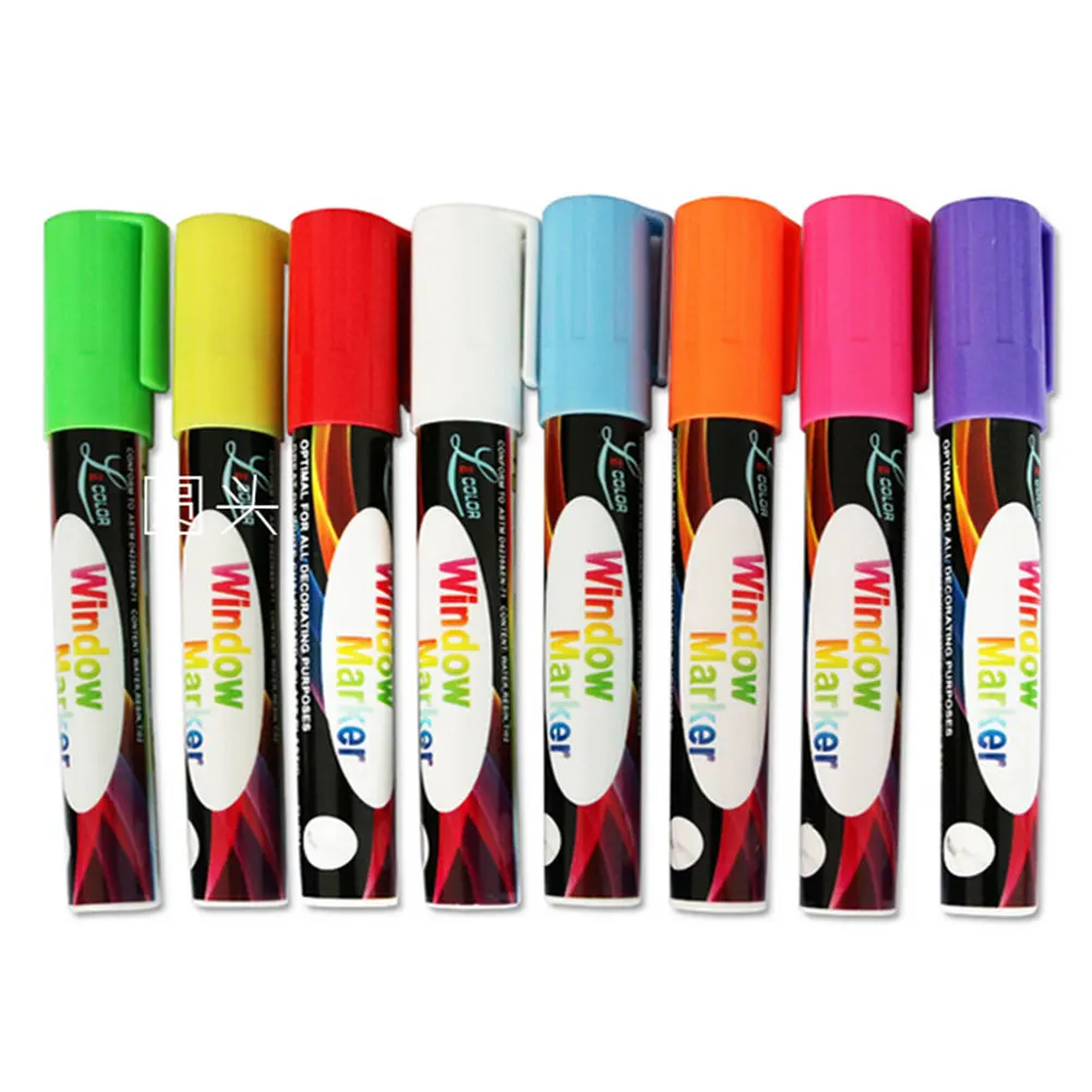8 Colors LED Electronic Board Highlighter Pens Blackboard Glass Window Menu Liquid Chalk Fluorescent Pen | Дом и сад