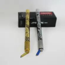 New Arriving Microblading Manual Pen For Curved Flat Needle 5 Pieces Silver and Gold Mix Color with High Quality