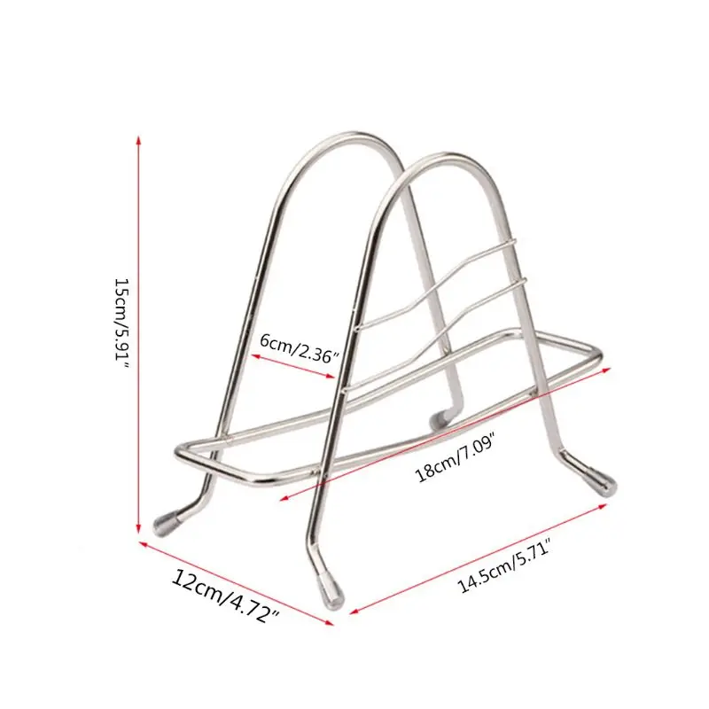

Stainless Steel Pot Lid Pan Rack Chopping Cutting Board Holder Stand Organizer Storage Shelf Kitchen Tool