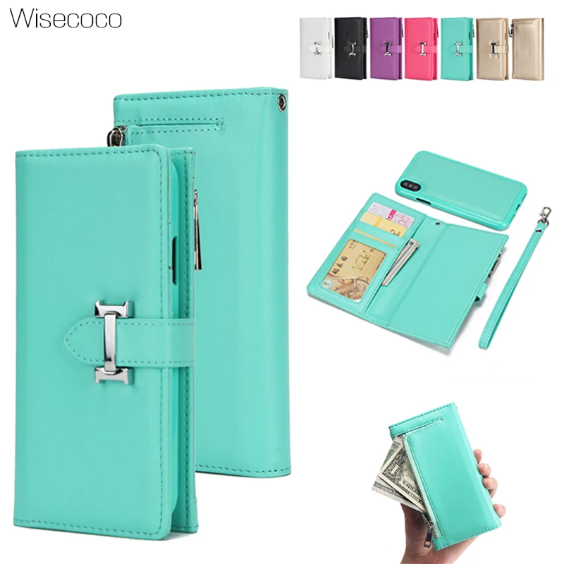 

Luxury Leather Wallet Case For iPhone X 10 6 6s 7 8 Plus Retro Cover Card Holder Purse Bag Protector Coque for iphone6splus etui