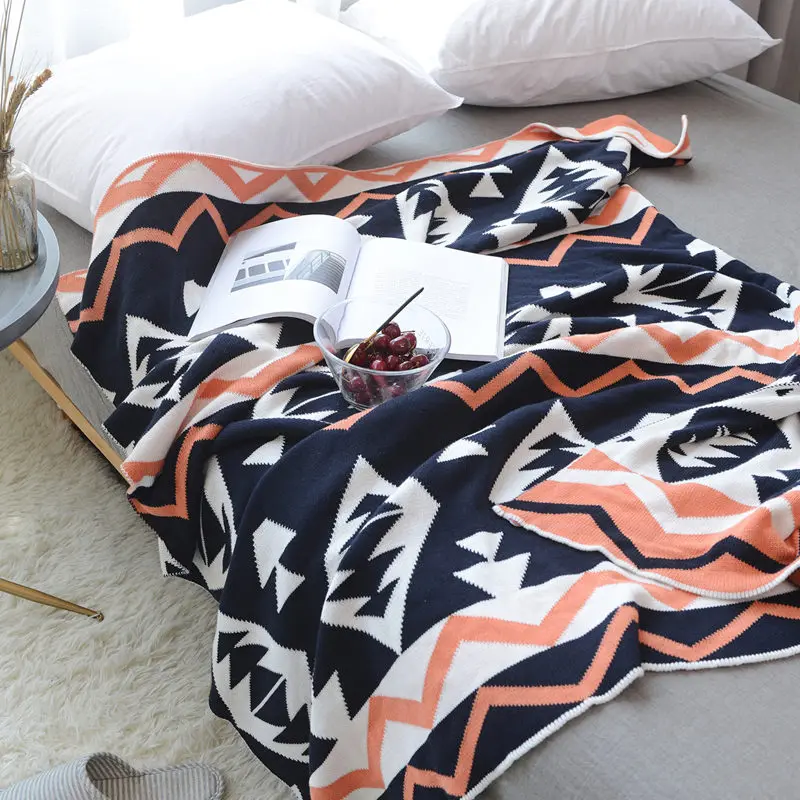 Nordic style cotton twin size towel blanket 150*200CM ,double size useful wearable blanket