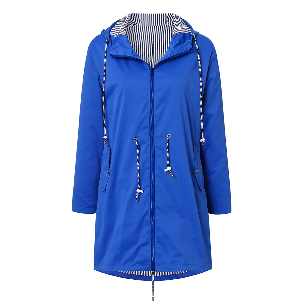 Women Raincoat Wind Waterproof Jacket Hooded Overcoat Poncho Outwear Coat&Cas~JP