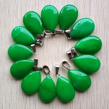 

Wholesale 50pcs/lot 2018 fashion good quality natural stone water drop pendants charms for jewelry making Free shipping