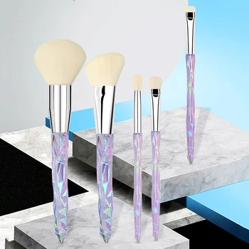 

New 5Pcs Crystal Style Makeup Brushes Set Powder Foundation Eye Blush Brush Cosmetic Professional Makeup Brush Kit Tools