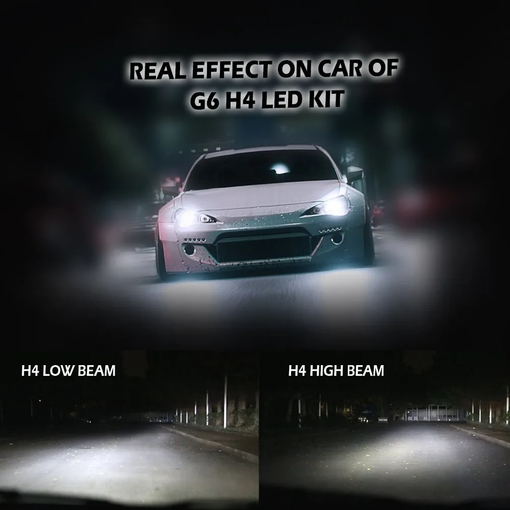 LED Фары для авто-Hi/lo h4(9003)-легко устанавливается, 40 Вт 4, 500lm 6500 К чистый белый Cree чипы LED-гарантия 1 год
