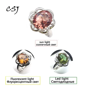 

CSJ Oval10*12mm change color adjustable Ring Sterling 925 Silver Created Zultanite Fine Jewelry mom or madam daily wear Gift box