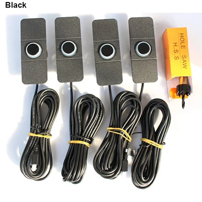 Автомобильный парковочный датчик Авто парктроник 4 черный/серебристый/белый 16,5 мм плоские датчики автомобиля обратный резервный радар звуковой сигнал Би звук - Название цвета: Black Sensor