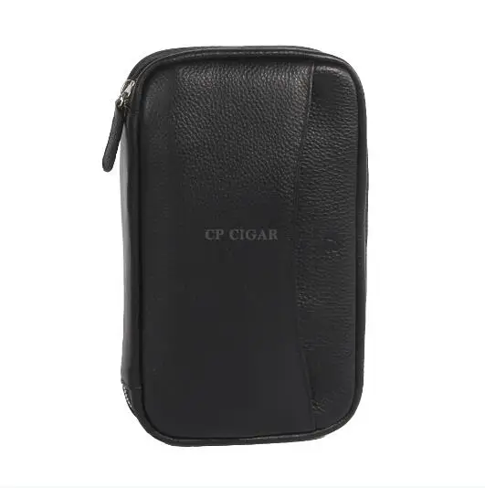 GALINER подлинный кожаный сигарный хьюмидор чехол для Cohiba зажигалка для сигар резак пепельница Портативный сигары дорожная сумка Подарочная коробка - Цвет: Черный