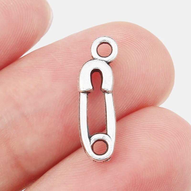 40PCS Tibetan Silver Cute Hollow Pins Paper Clip Charms Pendants for Necklace Earrings Making Jewelry Findings |