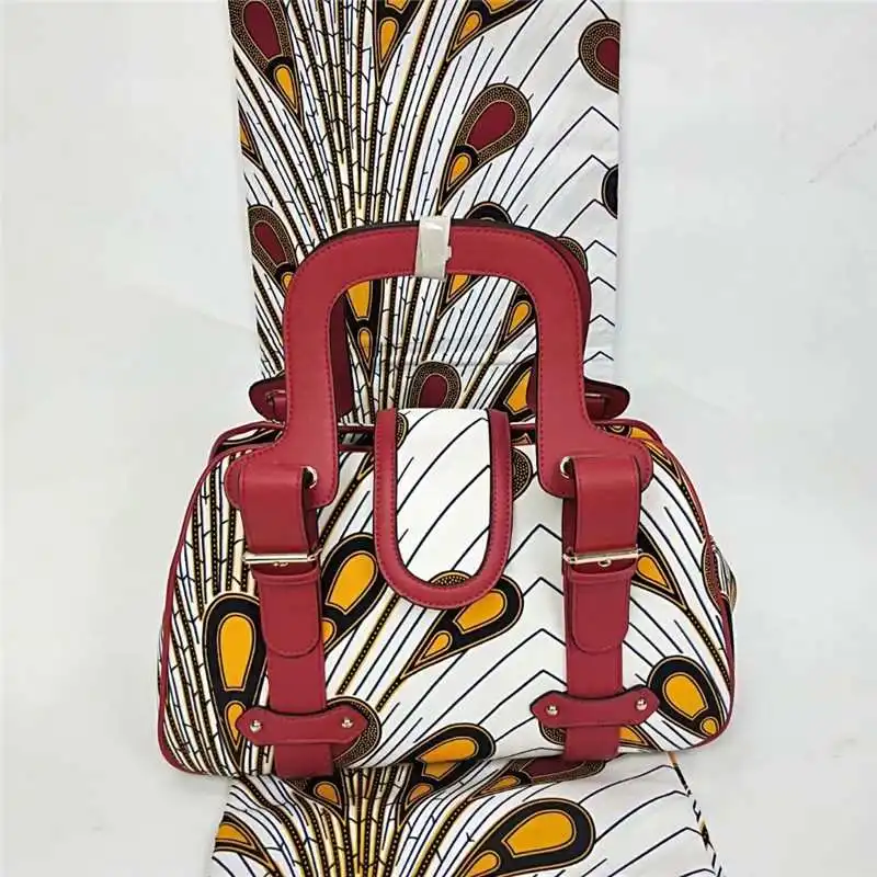 

Micle Fashion african wax bag sets 3 pieces/set ankara wax handbag matching 6 yards real best soft new wax fabric