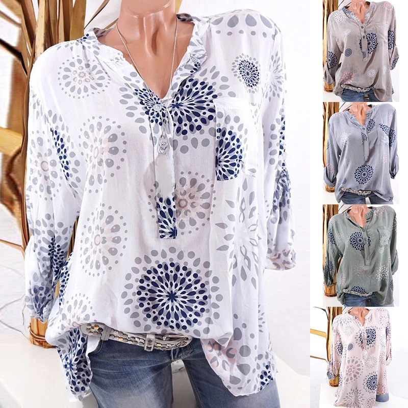 

Summer Casual Floral Print Blouse Women Long Ruffles Blusas Mujer De Moda 2019 Plus Size Womens Tops Blouses Loose Beach Shirt