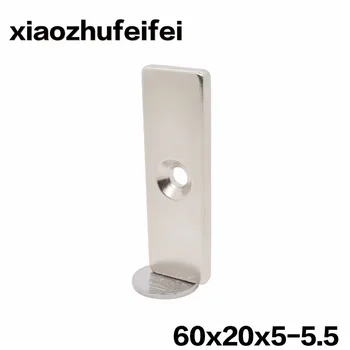 

Wholesale 1pcs 60*20*5mm Round Countersunk Ring Magnet 60mmx20mmx5 with holes Rare Earth Neodymium 60*20*5mm N50 Hot sale