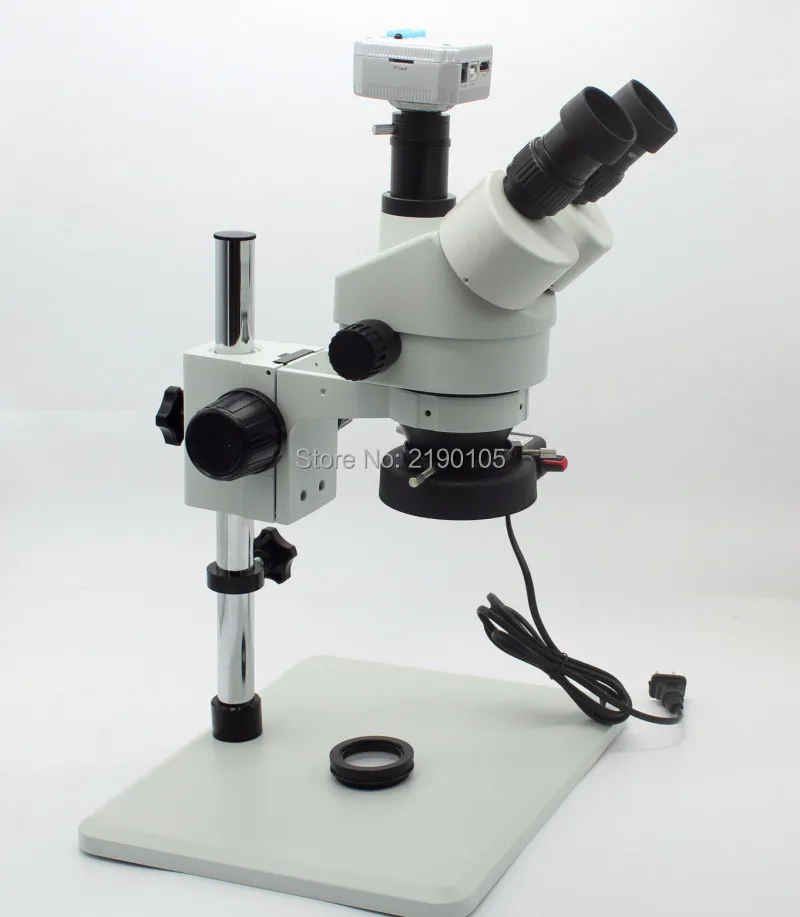 Trinocular Stereo Microscope 3.5X 90X Continuous Zoom Magnification ...