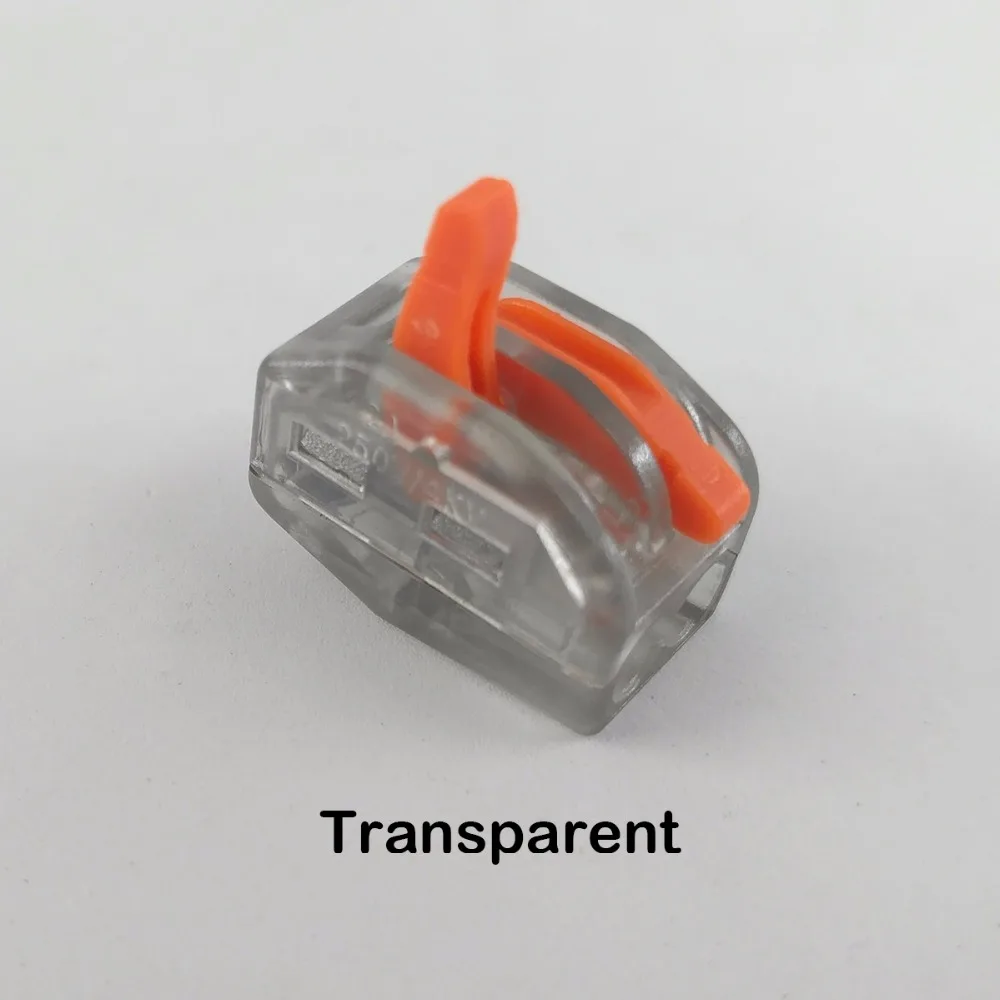 20pcs 2 Pin Transparent Universal Compact Wire Wiring