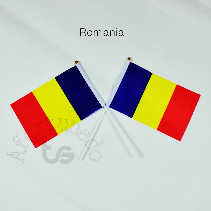 Romania 14*21cm 10pieces flag Banner Hand waving Flag National for meet Parade party.Hanging decoration | Дом и сад
