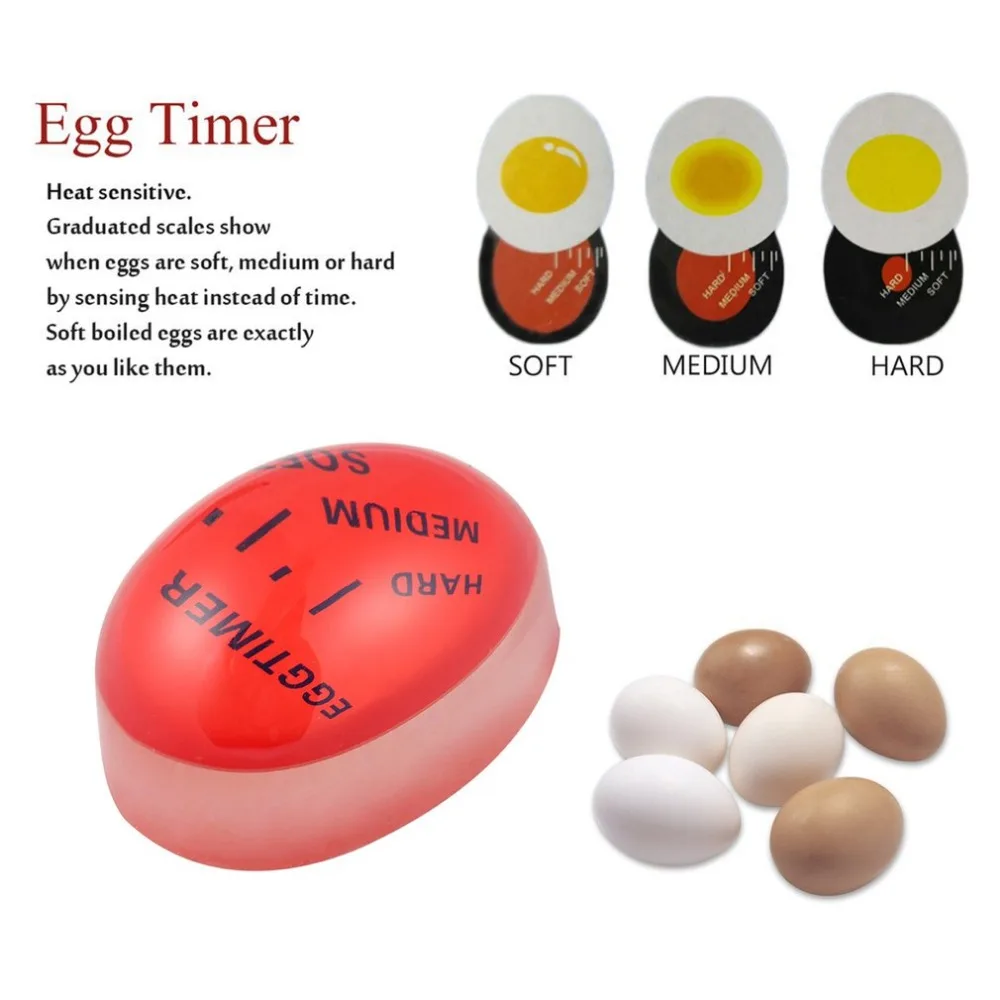 1 шт. яйцо идеально Цвет изменение таймер Yummy мягкий яйца вкрутую Пособия по кулинарии Кухня экологически чистые смолы яиц Таймер Красный 56 мм* 45 мм