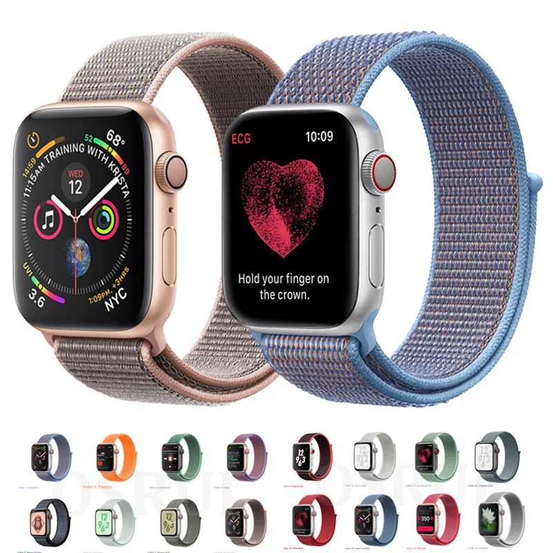 

Nylon Strap for Apple watch band 4 44mm 40mm Sport loop iwatch band correa 42mm 38mm bracelet wrist series 3 2 watch Accessories