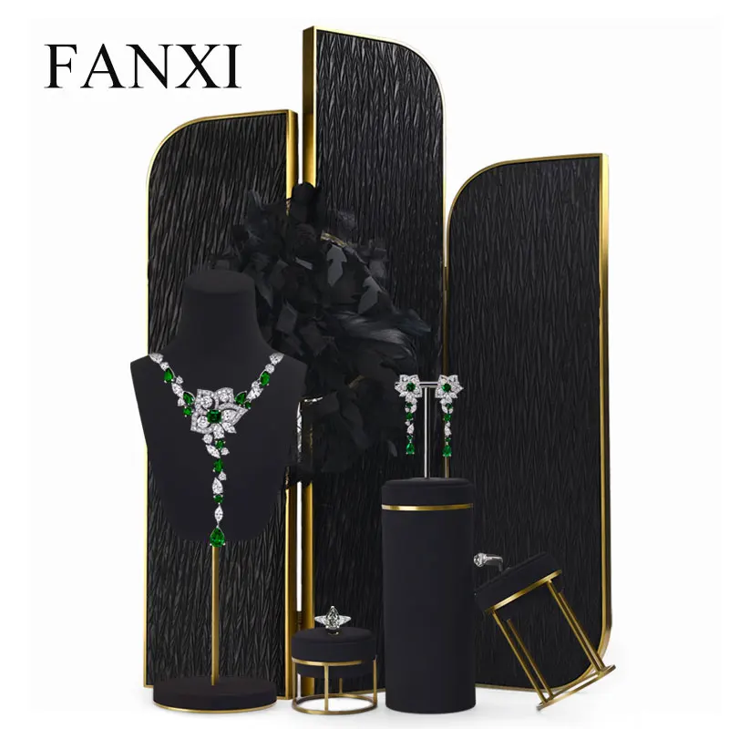 

FANXI Jewelry Display Window Background Metal Foldable Jewelry Display Stand Background Wall for Jewelry Shop