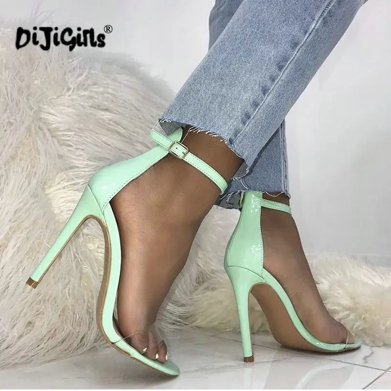 

dropship PVC Transparent Women Sandals Clear Open Toe High Heels Summer Ankle Strap Women Pumps Fashion Party Shoes