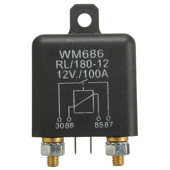 

12V 100Amp 4-Pin Heavy Duty ON/OFF Switch Split Charge Relay For Auto Boat Van Black