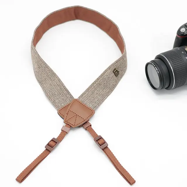 Camera Shoulder Strap Universal Adjustable Cotton Leather Neck Belt Weave Holder