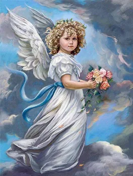 

New 5D DIY Diamond Painting Crystal Girl Diamond Mosaic Angel Cross Stitch round Drill Full Home Decor Diamond Embroidery