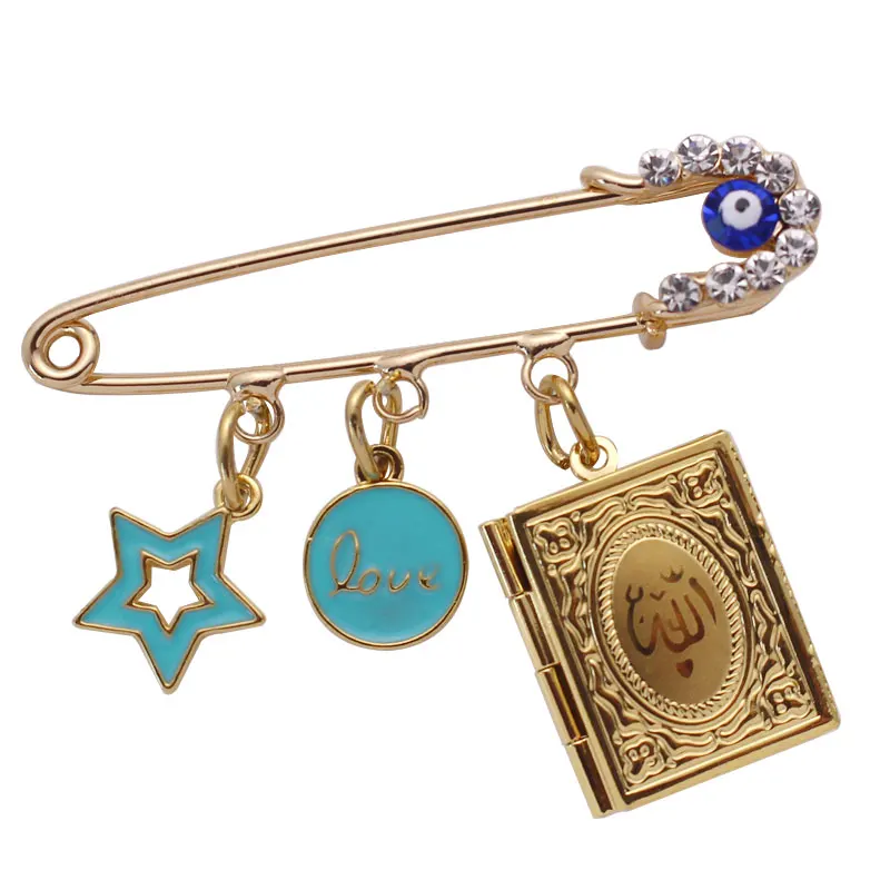 

muslim islam Allah Quran book Stainless Steel brooch Baby Pin