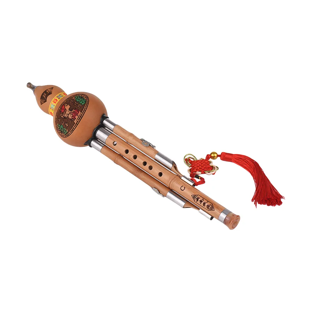 Тройной c-ключ Hulusi Cucurbit флейта Бутылка Тыква бамбуковые трубы Китайский традиционный инструмент с китайским узлом чехол для переноски