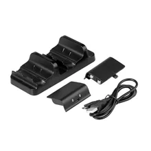 Hot Sale Dual Charging Dock for XBOX ONE Wireless Gamepad Gaming Controller With Two Rechargeable Battery USB Cable Freeshipping