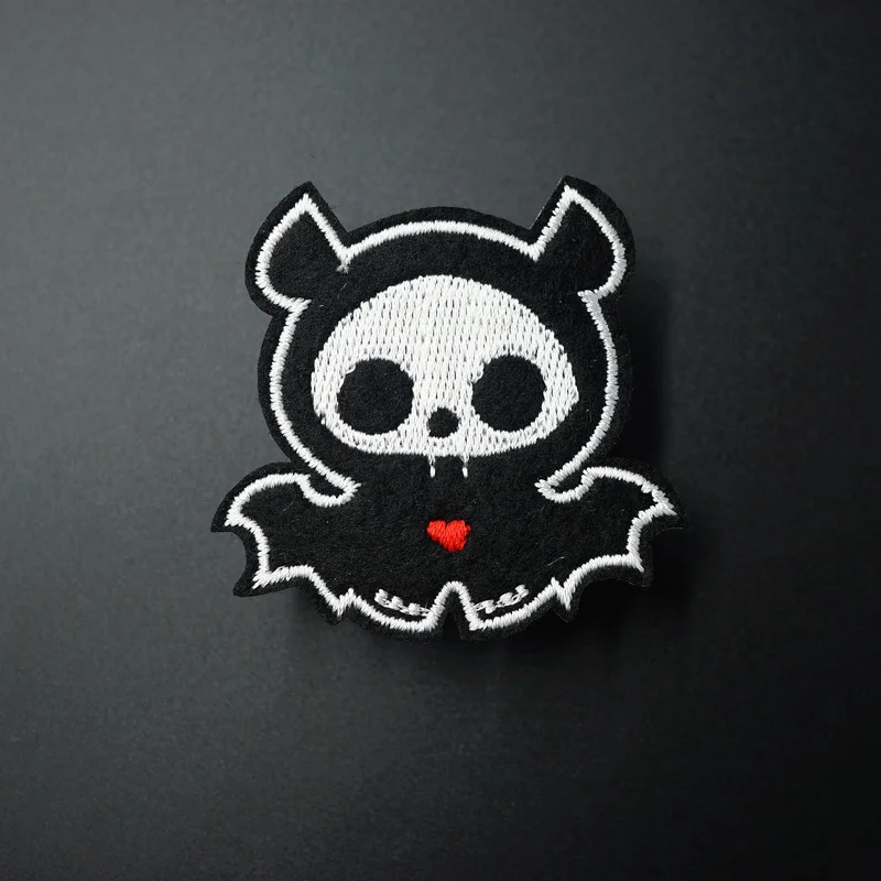 

Demon ghost cute:5.0x5.2cm Iron On Patches Sewing Embroidered Applique for Jacket Clothes Stickers Badge DIY Apparel Accessories