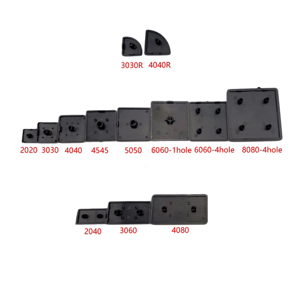 10 шт. черная нейлоновая Торцевая крышка крышки CNC 3d части принтера для ЕС алюминиевый профиль /2040/3030/3060/4040/4080/4545/5050/6060/