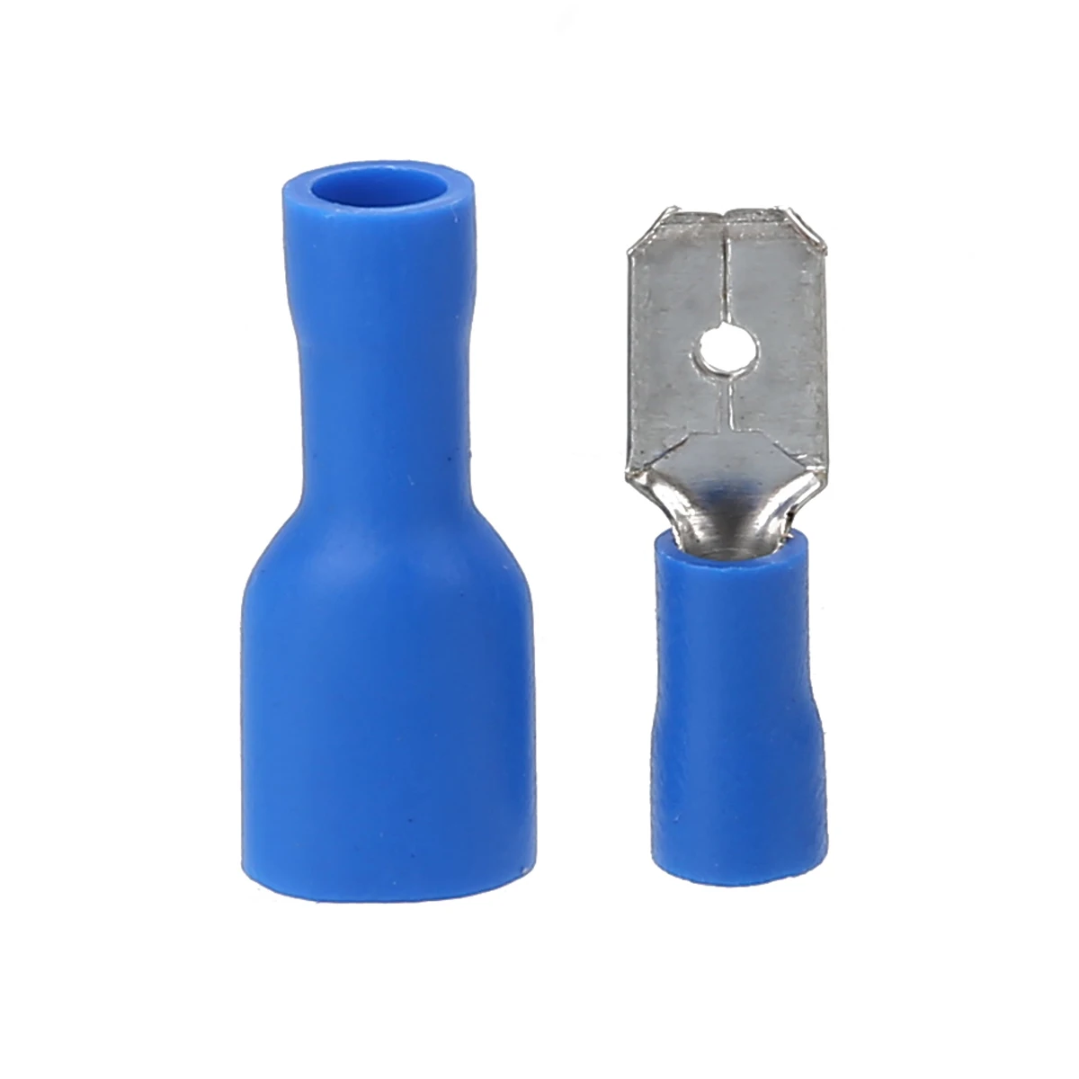 100pcs New Blue Insulated Female & Male Spade Crimp Terminal Connector for Audio Wire 16-14 AWG Cable Electrical Equipment