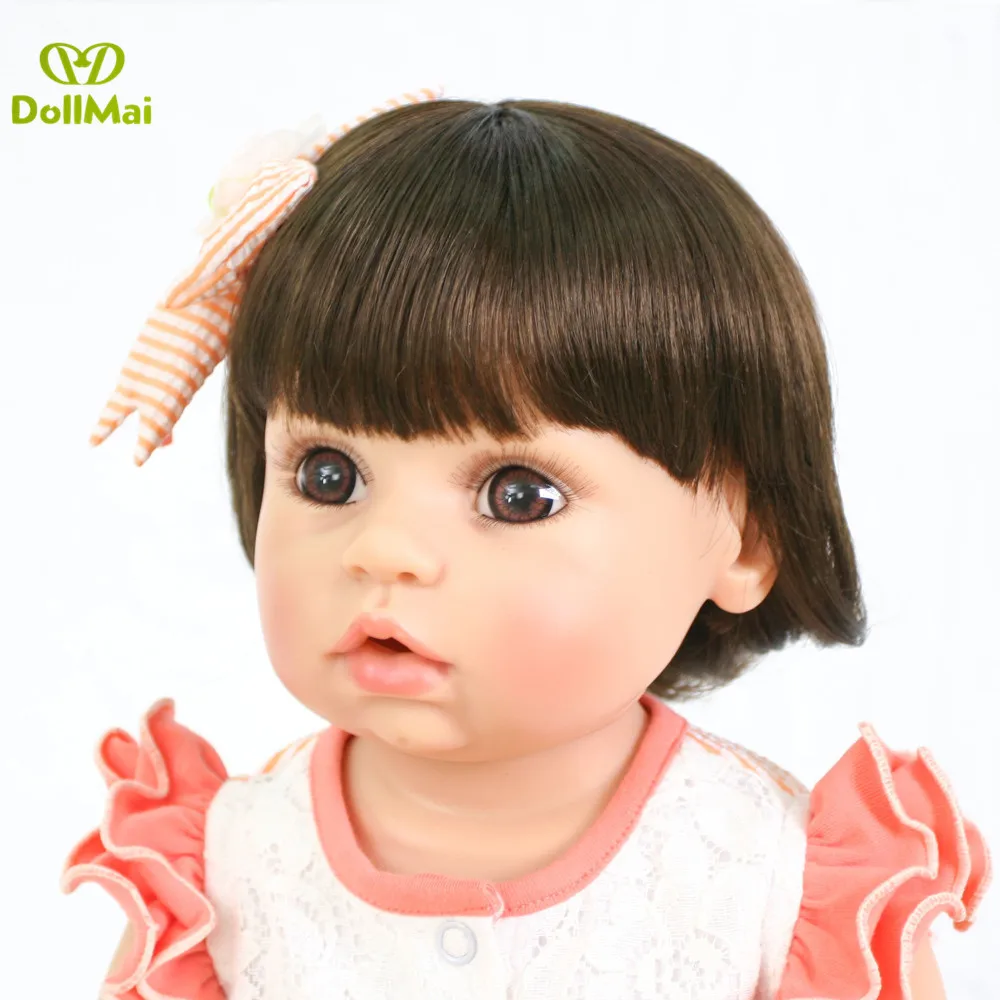 Модная 22 дюймовая Кукла Reborn Baby Girl полностью силиконовая виниловая кукла bebes