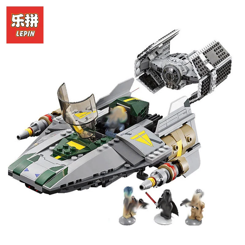

Lepin Starwars 05030 Vader Tie Advanced VS A-wing Starfighter Set Building Blocks Bricks Legoing Star Wars 75150 Kids Toys Gifts