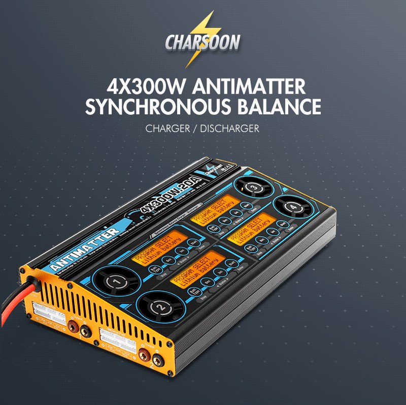 Charsoon Antimatter 4X300 Вт 20A синхронный баланс зарядное устройство Dis зарядное устройство для LiPo/LiFe/NiCd/PB батареи для RC моделей питания