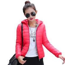 2017 new winter jacket women autumn hooded Coat Female Spring Jacket Women Padded cotton Parkas Casual Thin light Basic Jackets