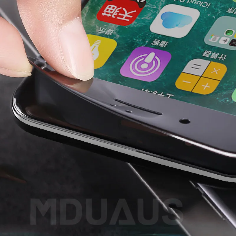 جديد 9D كامل غطاء لينة حافة الزجاج المقسى على ل فون 6 6 s 7 8 زائد واقي للشاشة فيلم ل فون X XR XS ماكس الزجاج