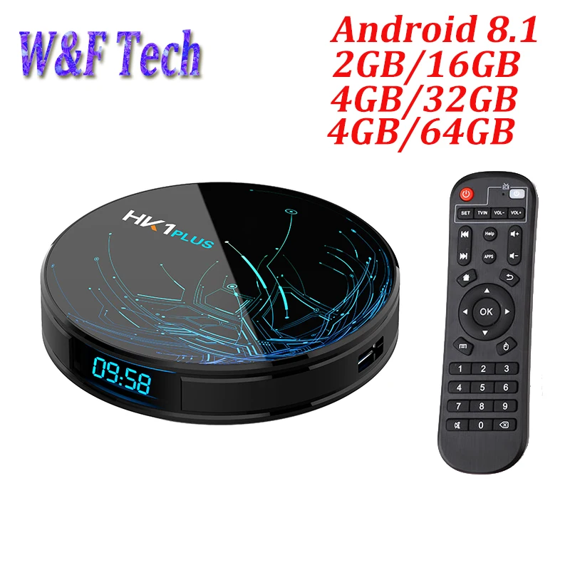 ТВ приставка HK1 PLUS Android 8 1 4 Гб 64 четырехъядерный процессор Amlogic S905X2 2 4G 5G Wifi BT4.0 USB3.0