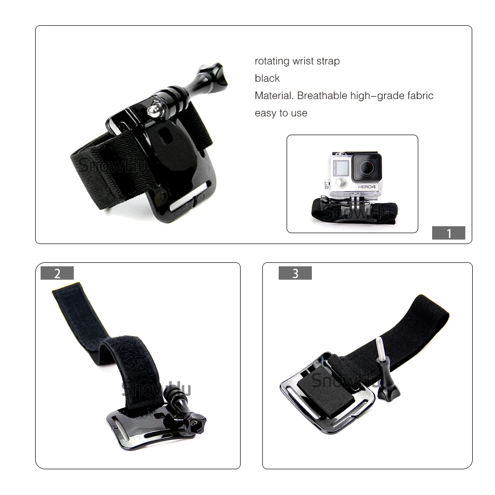 Аксессуары SnowHu для Gopro набор спортивной экшн камеры Go pro Hero 9 8 7 6 5 5S 4 yi 4k Экшн камера