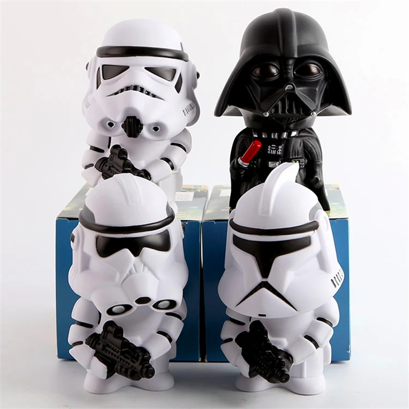 STAR WARS STORM TROOPER /& DARTH VADER 3D CHARACTER MONEY BANK DISNEY BOXED