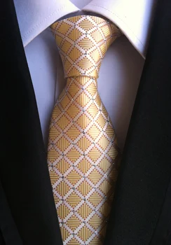 

Luxury yellow tie for men traditional necktie TOP Woven gift ties