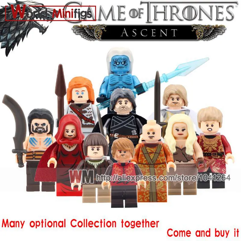 

11PCS/lot game of thrones blocks figures Jon Snow MOC White Walker Ice and Fire DIY Compatible for Children Toys