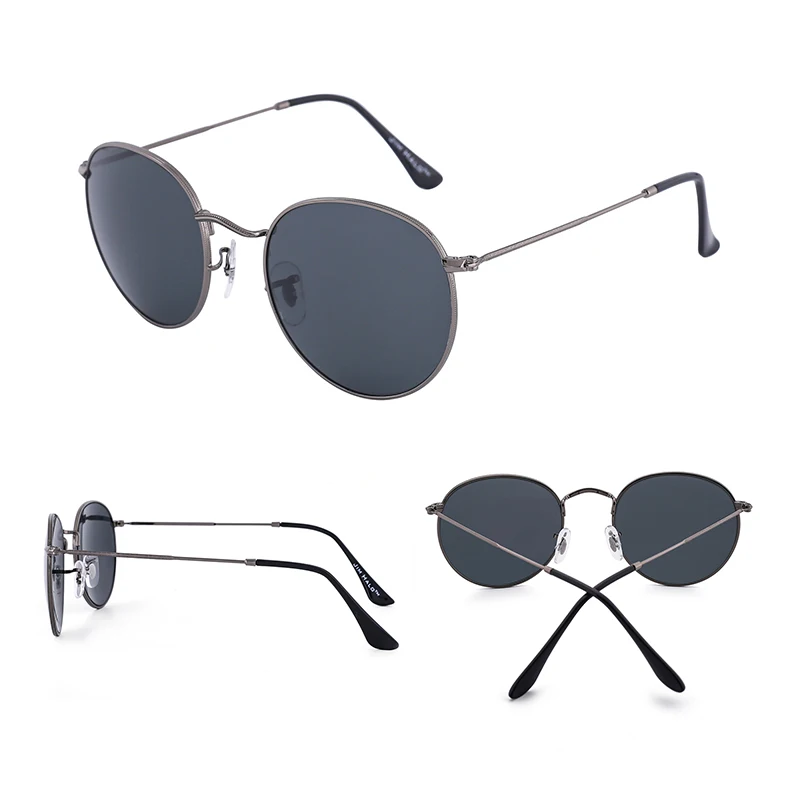 JM быстрая 50 шт/партия ретро овальные круглые стимпанк мужские женские солнцезащитные очки винтажные очки зеркальные линзы