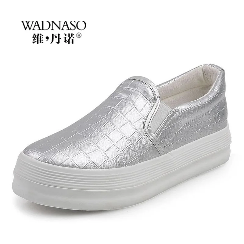 Women's Casual Elastic Low Top Loafers Platform Slip on Flat Sneakers Fashion Women Wedge Heightening Shoes Casual Sneaker XZ2 Women's Shoes