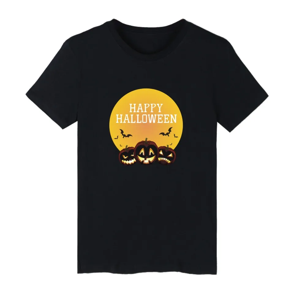 

Halloween Pumpkin Short Sleeve Funny T Shirts Summer Black Tshirts Cotton Men Fashion High Quality Casual Tee Shirt Men XXS-4XL