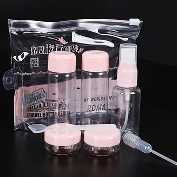 

7pcs/set Mini Plastic Transparent Small Empty Perfume Spray Bottle Outdoor Travel MakeUp Skin Care Lotion Case Container Bottle