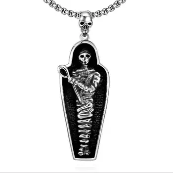 

Mummy Pendant Skeleton Necklace Stainless Steel Vintage Jewelry Fashion Male Jewelry