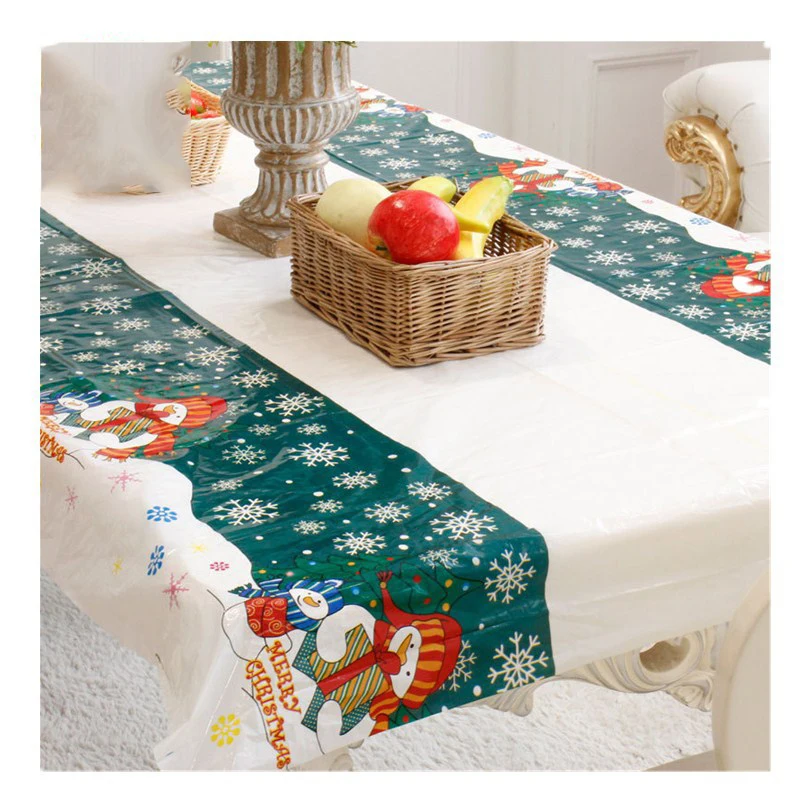

New Year Christmas Rectangular Tablecloth Kitchen Dining Table Decorations for Home Party Table Covers Christmas Ornaments